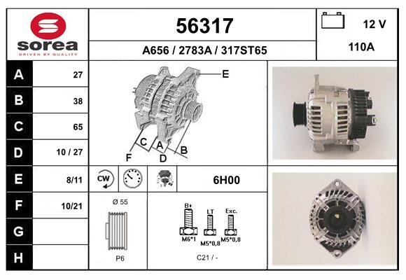 Generator / Alternator 56317 EAI