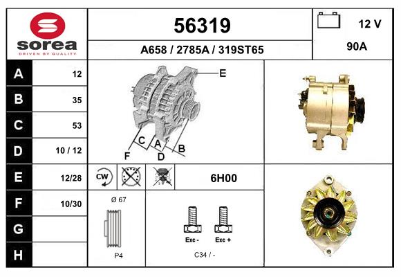 Generator / Alternator 56319 EAI