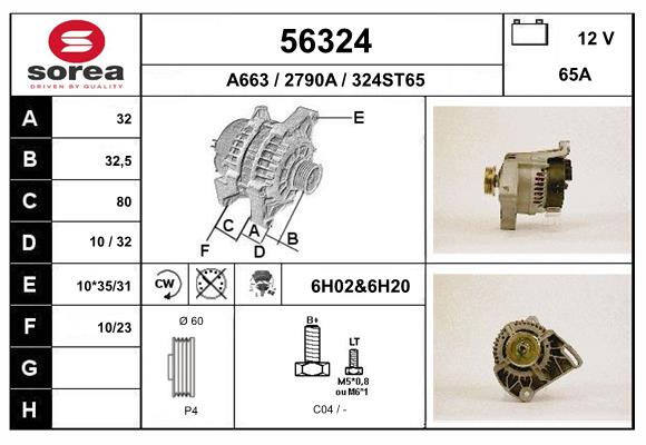 Generator / Alternator 56324 EAI