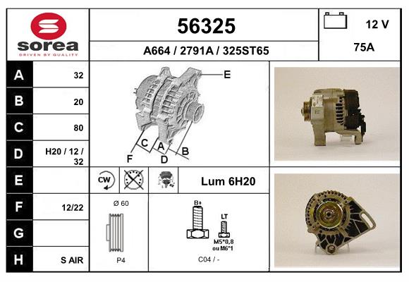 Generator / Alternator 56325 EAI