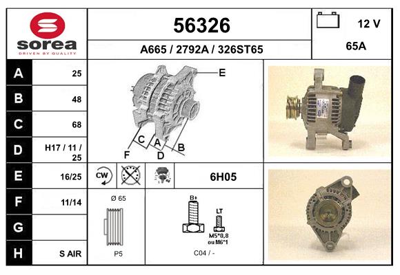 Generator / Alternator 56326 EAI
