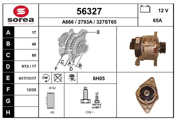 Generator / Alternator 56327 EAI
