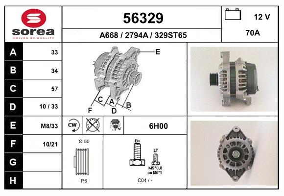 Generator / Alternator 56329 EAI