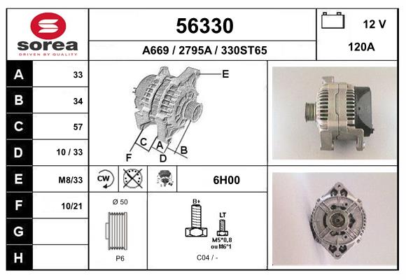 Generator / Alternator 56330 EAI