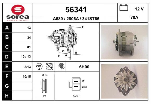 Generator / Alternator 56341 EAI