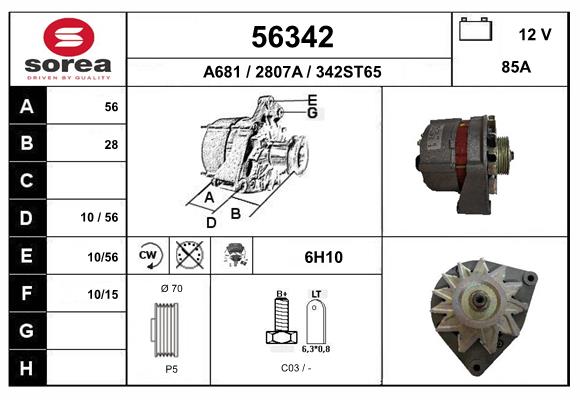 Generator / Alternator 56342 EAI