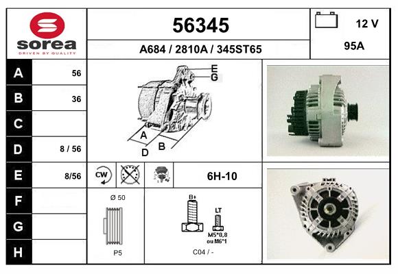 Generator / Alternator 56345 EAI