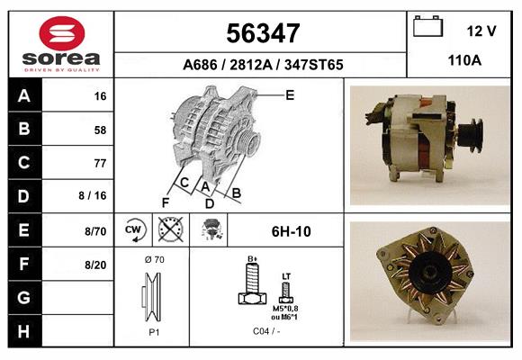 Generator / Alternator 56347 EAI