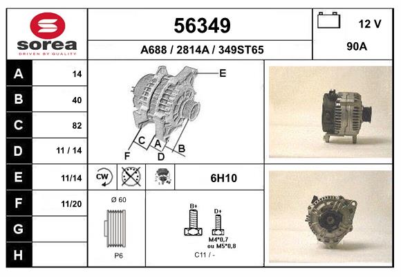 Generator / Alternator 56349 EAI