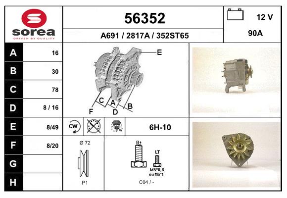 Generator / Alternator 56352 EAI