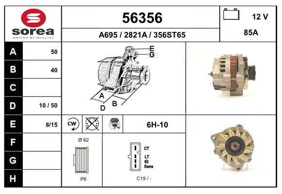 Generator / Alternator 56356 EAI