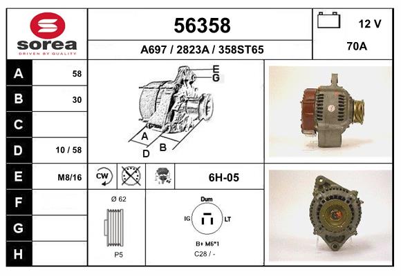 Generator / Alternator 56358 EAI