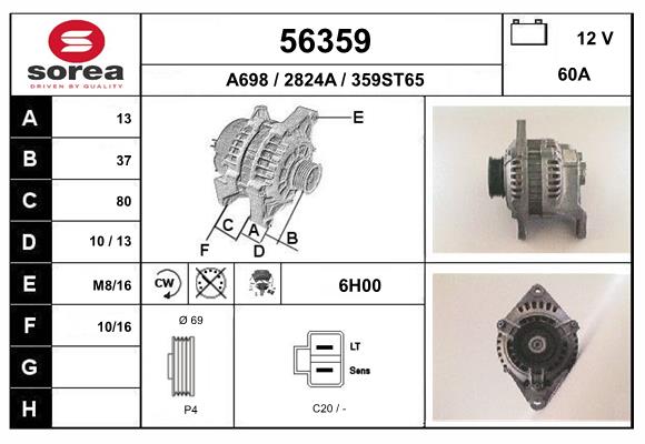 Generator / Alternator 56359 EAI