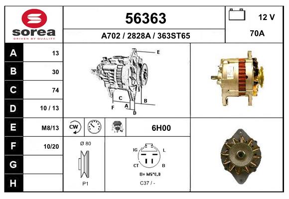 Generator / Alternator 56363 EAI
