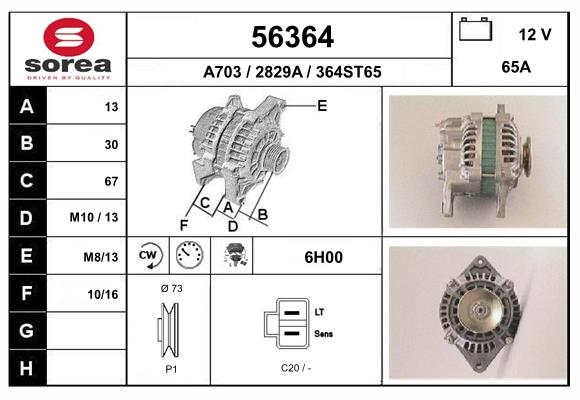 Generator / Alternator 56364 EAI