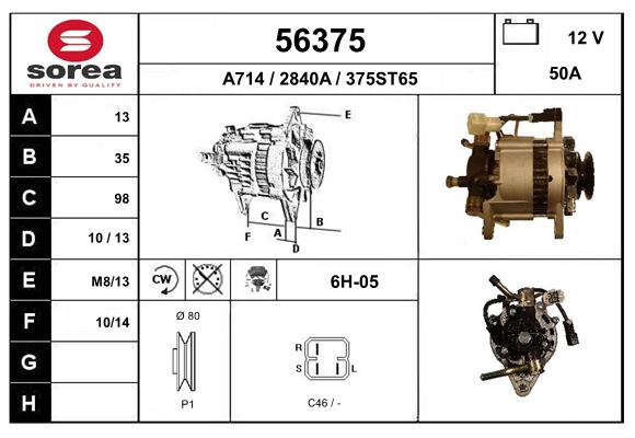 Generator / Alternator 56375 EAI