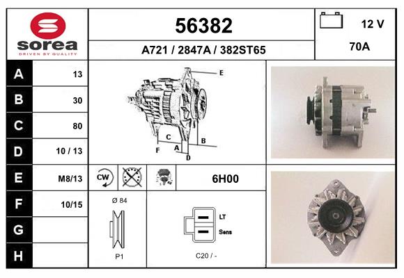Generator / Alternator 56382 EAI