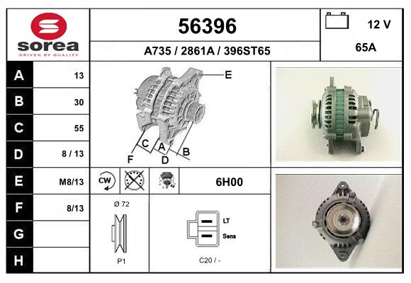 Generator / Alternator 56396 EAI