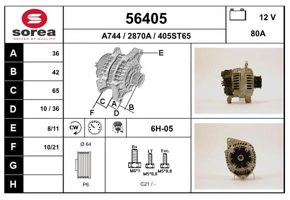 Generator / Alternator 56405 EAI