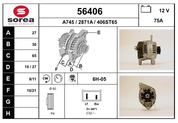 Generator / Alternator 56406 EAI