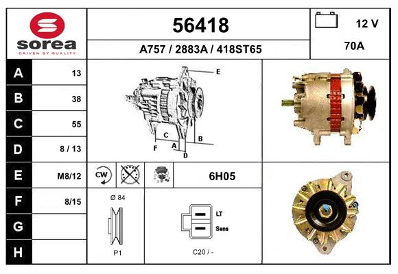 Generator / Alternator 56418 EAI