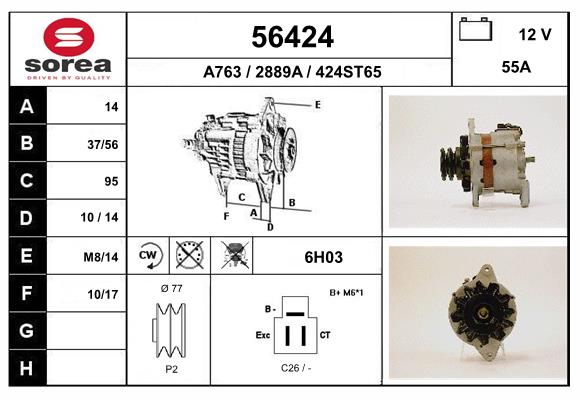 Generator / Alternator 56424 EAI