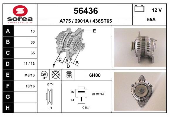 Generator / Alternator 56436 EAI