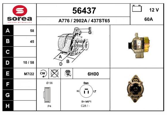 Generator / Alternator 56437 EAI