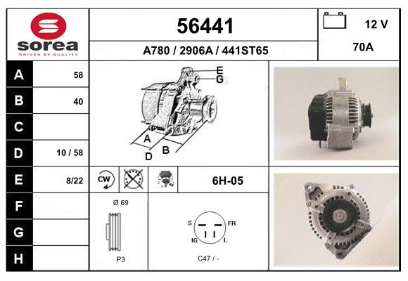 Generator / Alternator 56441 EAI