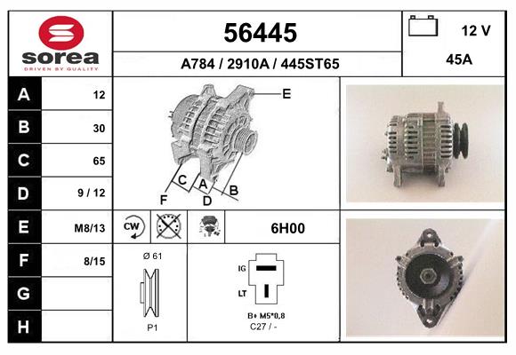 Generator / Alternator 56445 EAI