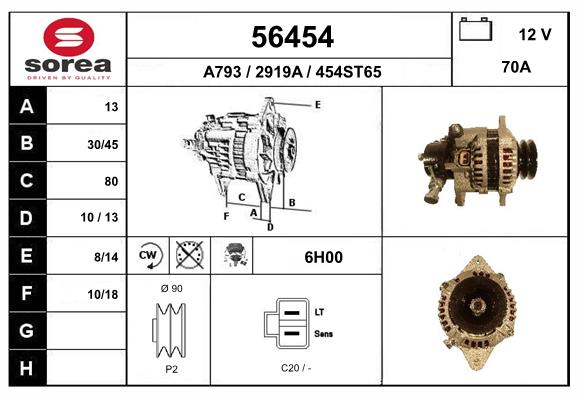 Generator / Alternator 56454 EAI