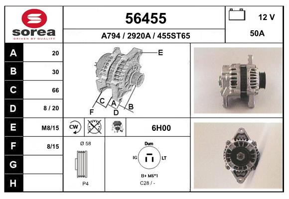 Generator / Alternator 56455 EAI