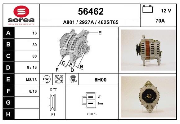 Generator / Alternator 56462 EAI