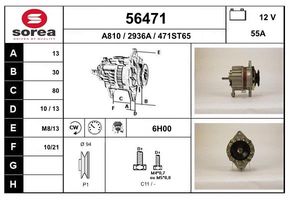 Generator / Alternator 56471 EAI