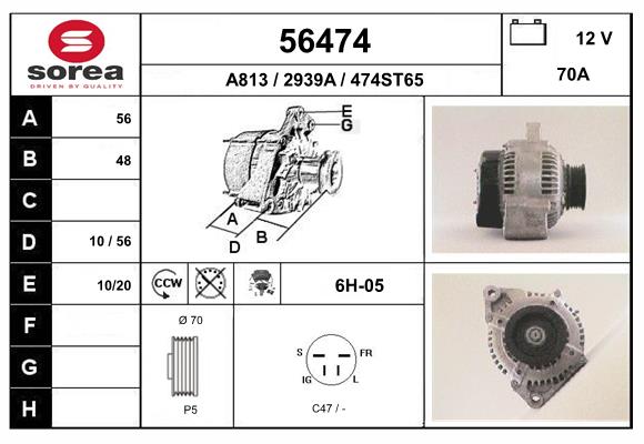 Generator / Alternator 56474 EAI