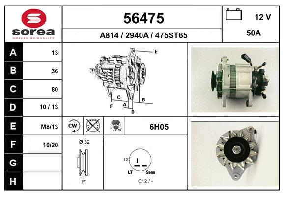 Generator / Alternator 56475 EAI