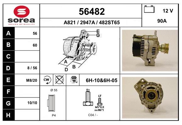 Generator / Alternator 56482 EAI