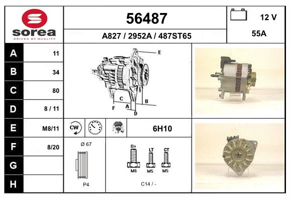 Generator / Alternator 56487 EAI