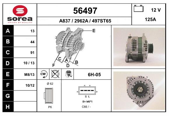 Generator / Alternator 56497 EAI