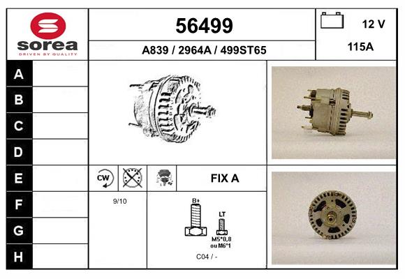 Generator / Alternator 56499 EAI