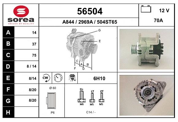 Generator / Alternator 56504 EAI