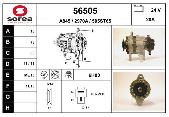Generator / Alternator 56505 EAI