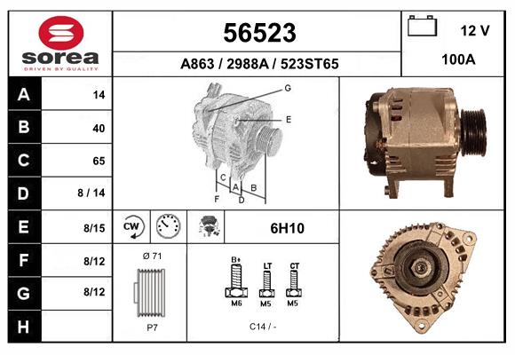 Generator / Alternator 56523 EAI