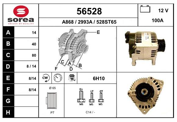 Generator / Alternator 56528 EAI