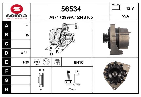 Generator / Alternator 56534 EAI