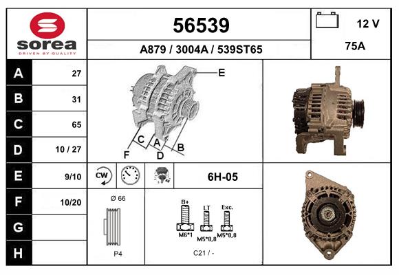 Generator / Alternator 56539 EAI