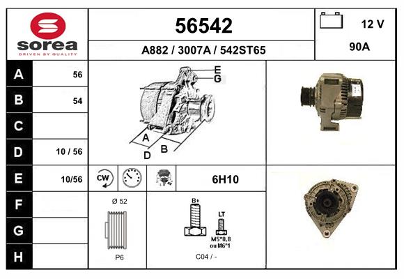 Generator / Alternator 56542 EAI