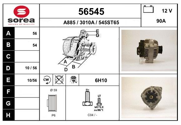 Generator / Alternator 56545 EAI