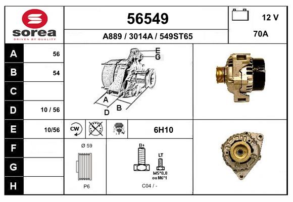 Generator / Alternator 56549 EAI