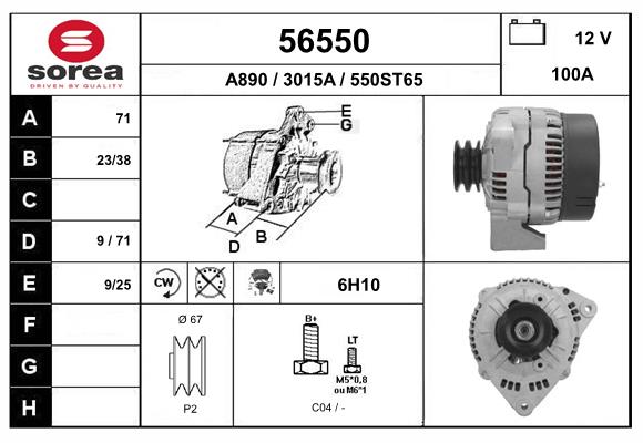 Generator / Alternator 56550 EAI